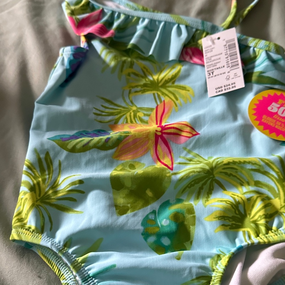 The Children's Place Tropical Blue and Green One Piece Swimsuit